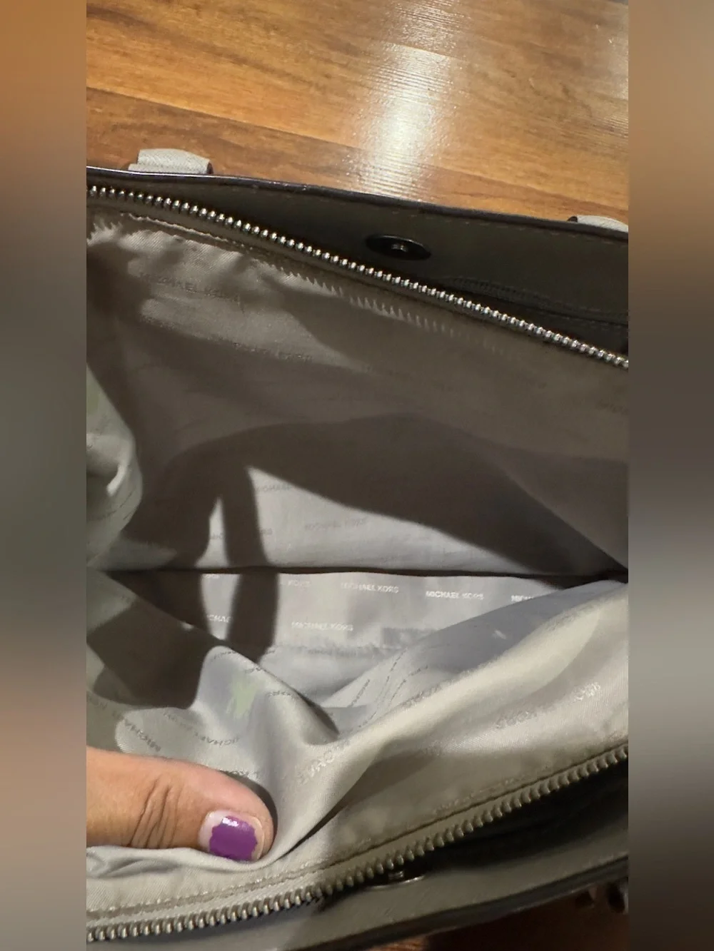 MICHAEL KORS GRAY SAVANNAH LARGE SATCHEL